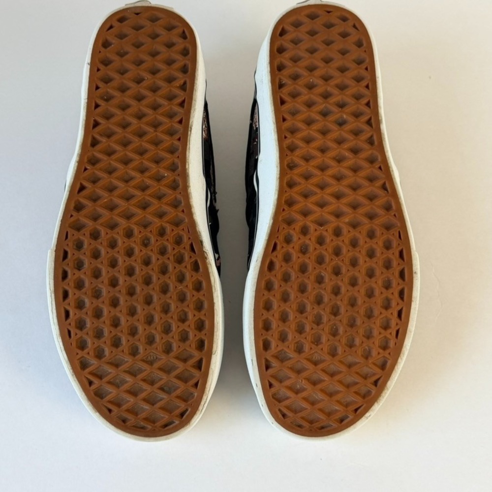 VANS Womens Floral Checkerboard Asher Skate Shoes Size 7.5 Slip On - Picture 6 of 9